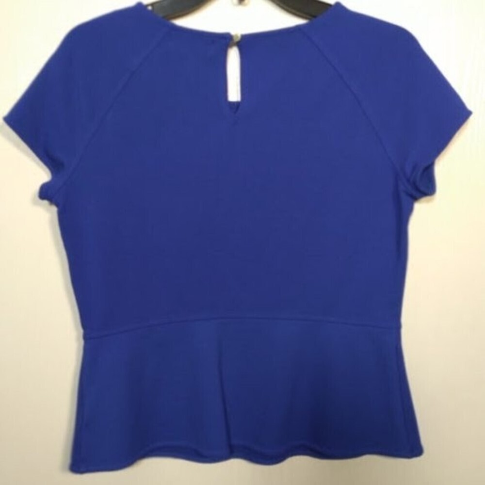 Liz Claiborne Career Blue Peplum Top Size: M - Picture 11 of 15